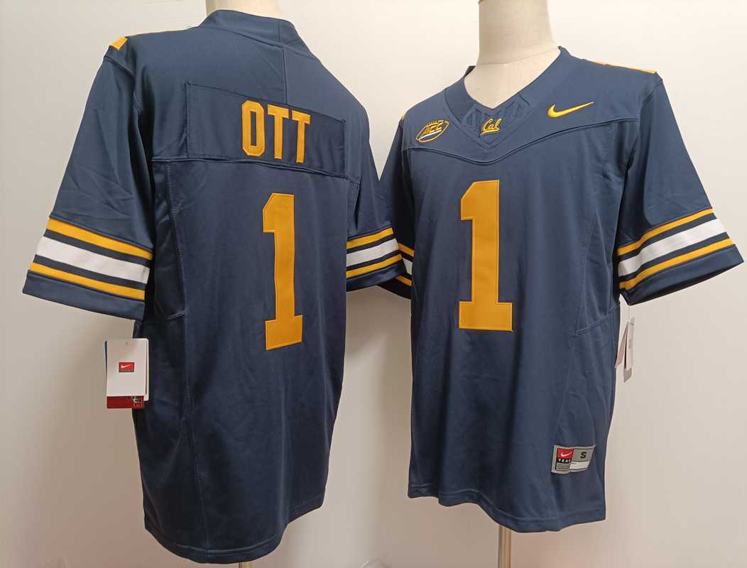 Mens California Golden Bears #1 Jaydn Ott Navy Blue FUSE College Stitched Jersey->california golden bears->NCAA Jersey